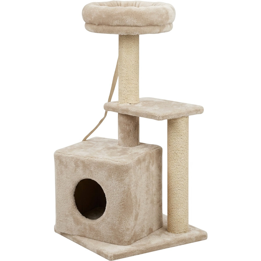 Briw Compact Cat Tree with Condo 88 cm Oatmeal